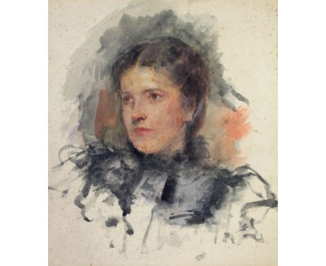 John Butler Yeats R.H.A. (1839 - 1922)A good Portrait of a Young Lady, probably Susan Mitchell, watercolour on board, framed,