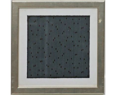 Bartnig, Horst (geb. 1936 Militsch) "128 Unterbrechungen 127 Striche", so verso betitelt. Serigraphie/schwarzem Papier, verso