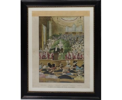 Gehrke, Fritz (1855 Ostrovasy - Berlin 1916) "Eine Festsitzung der Berliner Kunstakademie", so bez. und mit Namen der dargest