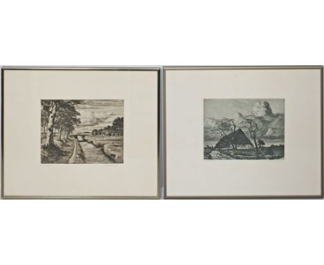 Müller, Martin Paul (1872 Lansberg/Warthe - Bremen 1936) 3 Radierungen: "Am Meerkanal", "Am Schiffgraben" und "Novembertag", 