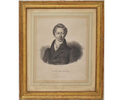 Lithographie (19. Jh.) Portrait "Dr. Joh. Chr. Jüncken", so bez. Ca. 25x 21 cm. PP., R.