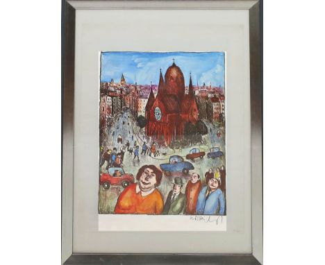 Mühlenhaupt, Kurt (1921 Klein Ziescht- Berlin 2006) Kreuzberg, Berlin. Offsetdruck, re. u. mit Bleistift sign. 45x 34 cm. R.