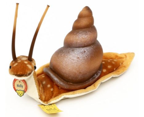 Schnecke "Nelly", Steiff. Mit K, F und S. 1961-1963. L. 14 cm.