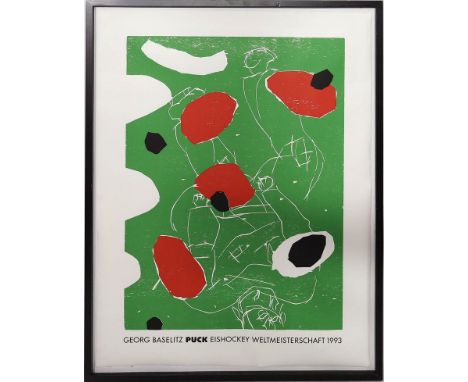 Baselitz, Georg (geb. 1938 in Deutschbaselitz, Sachsen), eigentlich Hans-Georg Kern "Puck". Farbserigraphie (Knickspuren), ty