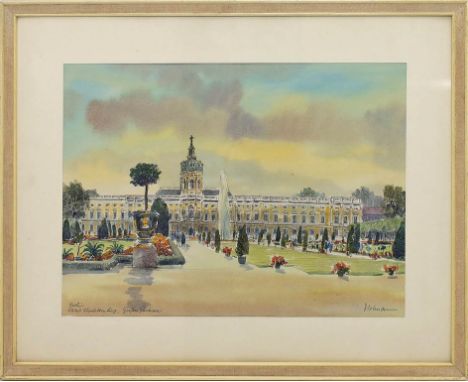 Dietmann, Alfred Karl (1925-1998) "Berlin, Schloß Charlottenburg, Großes Paterre", so li. u. betitelt und re. u. sign. Aquare