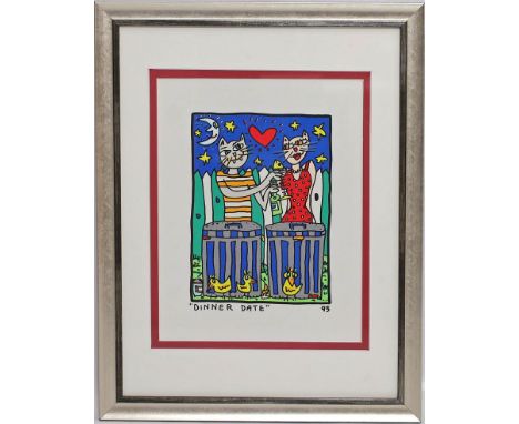 Rizzi, James (1950 Brooklyn - New York City 2011) "Dinner Date", so im Werk betitelt. Farblithographie, re. u. dat. (19)95. B