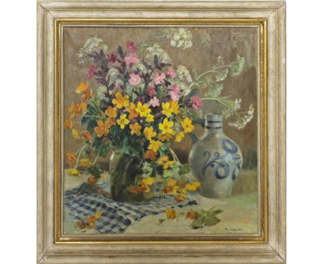 Thelen, Rudolf (1896-1958) Frühlingsblumen. Öl/Lwd., re. u. sign. Ca. 63x 60 cm. R.(Tet_8)