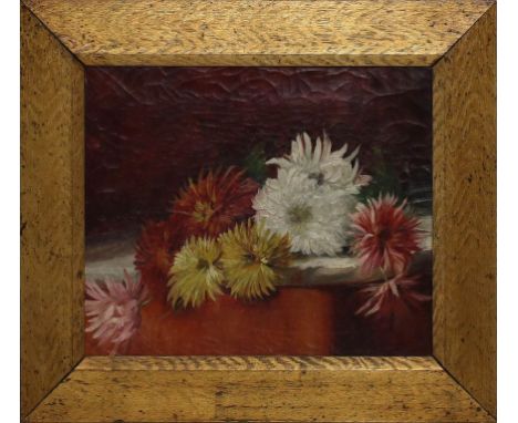 Unbekannter Maler (1. Drittel 20. Jh.) Blumenstillleben. Öl/Lwd. Ca. 24,5x 29,5 cm. R.