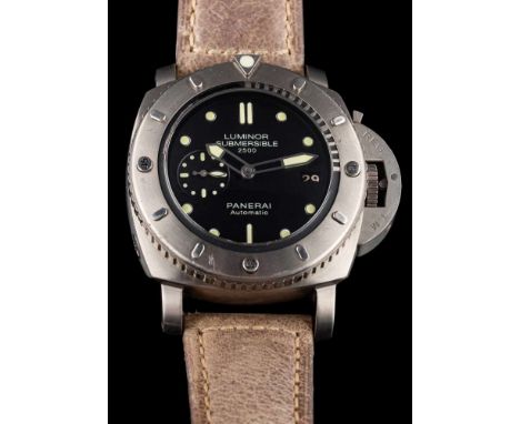 Panerai. A gentleman's titanium Panerai Luminor Submersible 1950 2500M automatic wristwatch, PAM 00364: circa 2013, the titan