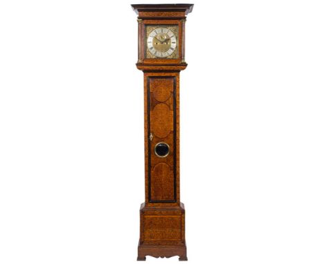 John Sweeby London, a mulberry, walnut and seaweed marquetry longcase clock: the eight-day duration movement having finned pi