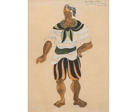 * Pablo Picasso [1881-1973]-Un Vieux Negre,:- costume for Tricorne, Diachilev Ballets Russes, Alhambra Theatre, London, July 