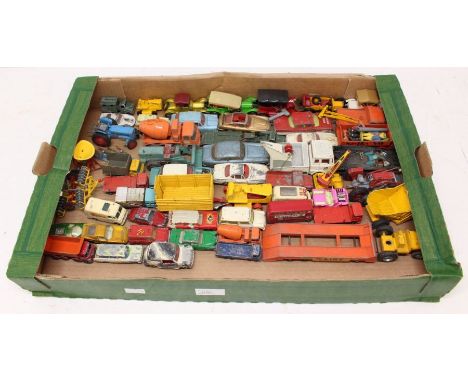 Diecast: A collection of assorted playworn diecast vehicles to include: Dinky, Corgi, Matchbox and others. Mostly vintage exa