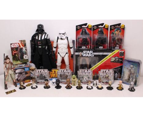 Star Wars: A collection of assorted Star Wars items to include: Jakks Darth Vader and Stormtrooper; Stormtrooper Bluetooth Sp