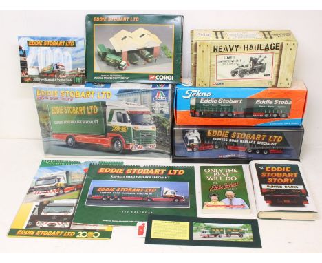 Eddie Stobart: A collection of assorted Eddie Stobart items to comprise: Corgi Modern Trucks 75403, Corgi Depot 31801, Tekno 