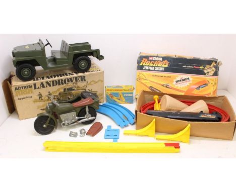 Action Man: A boxed Action Man: Land Rover, together with a boxed Corgi Rockets Circuit, unchecked for completeness, an unbox