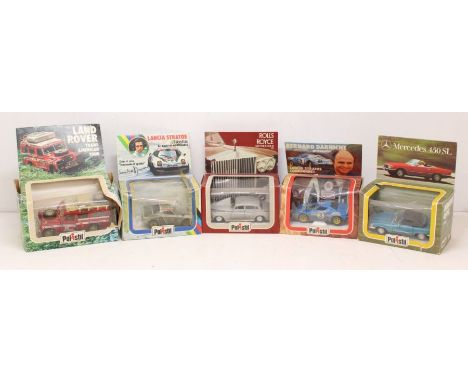 Polistil: A collection of five boxed Polistil, 1/25 / 1/30 Scale Diecast models, to comprise: Land Rover Trans American Tour,