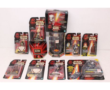 Star Wars: A collection of assorted Star Wars: Episode I carded and boxed items to comprise: Anakin Skywalker, Destroyer Droi