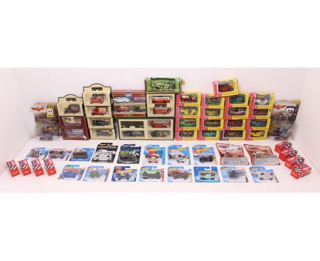 Diecast: A collection of assorted carded / boxed diecast vehicles to include: Hot Wheels, Days Gone, Corgi, Matchbox Models o