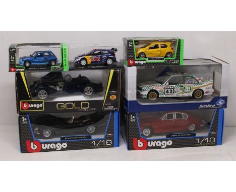 Bburago: A collection of six boxed Burago scale diecast models, to comprise: 2017 M-Sport Ford Fiesta WRC Sebastien Ogier, Re