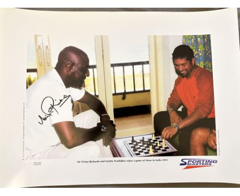 Cricket legend Sir Viv Richards (West Indies and Somerset) signed 16x20 inch photo print. Good condition. All autographs are 