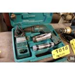 MAKITA CORDLESS DRILL WITH THREE BATTERIES, CHARGER AND CASE