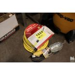 (2) HUSKY 3/8" PNEUMATIC HOSES AND WORK LIGHT