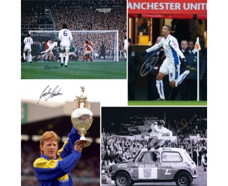 Football autographed 1970s - 2000s Leeds united 16 x 12 photos x 4: a superb lot of signed 16 x 12 photos depicting Leeds uni