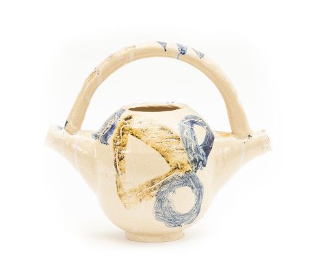 δ Laure Provoust (b.1978)A Wantee TeapotA unique partially glazed earthenware ceramic teapot, 2013, stamped and numbered from