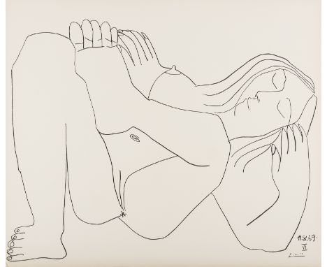 δ Pablo Picasso (1881-1973) (after)Femme Nue, 11.8.69, no. VILithograph, 1969, on Arches paper, with the Mourlot printed stam