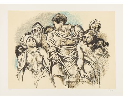 δ Renato Guttuso (1912-1987)Ommagio a MichelangeloLithograph printed in colours, 1975, signed and numbered from the edition o