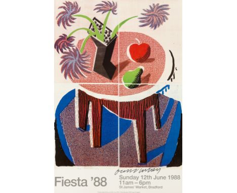 David Hockney (b.1937) (after)A poster for Fiesta '88Offset lithographic poster printed in colours, 1988, signed in black ink