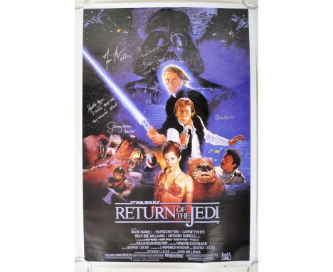 Estate of Dave Prowse - Star Wars - Return Of The Jedi - a multi-signed large re-issue poster for the film, autographed by va