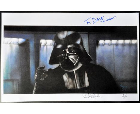 Estate of Dave Prowse - Star Wars - Fan Art - a large format illustration print of Darth Vader, signed by the artist and date