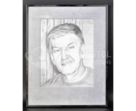 Estate of Dave Prowse - Fan Art - Maria Lootens - a pencil study sketch of Prowse in a head and shoulders pose. Signed to the