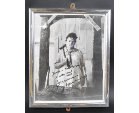 Estate of Dave Prowse - Gunnar Hansen (1947-2015) - Texas Chainsaw Massacre - autographed 8x10" black and white photograph of