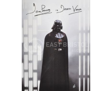 Estate of Dave Prowse - Star Wars - Dave Prowse (1935-2020) - autographed large artwork print showing Darth Vader with head b
