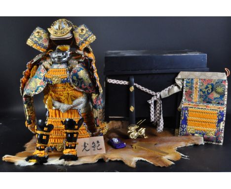 Estate of Dave Prowse - a vintage Japanese late Showa period 1/4 scale suite of model Samurai armour. Made from gilt and lacq