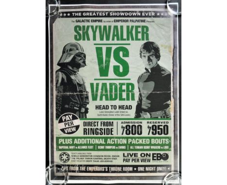 Estate of Dave Prowse - Star Wars - an Old Red Jalopy produced 2012 Star Wars ' Skywalker Vs Vader ' boxing style poster. Fea