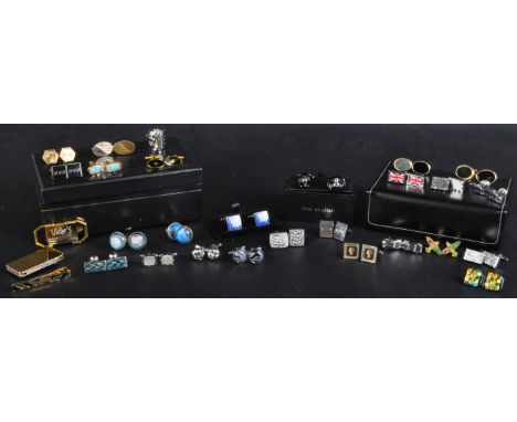 Estate of Dave Prowse - a large collection of Mr Prowse's cufflinks. Housed in x2 cufflink boxes. Various styles and designs 