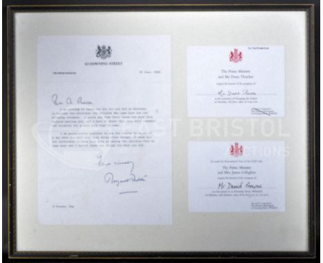 Estate of Dave Prowse - Baroness Margaret Thatcher (1925-2013) - Prime Minister - a hand signed typed letter from Thatcher to