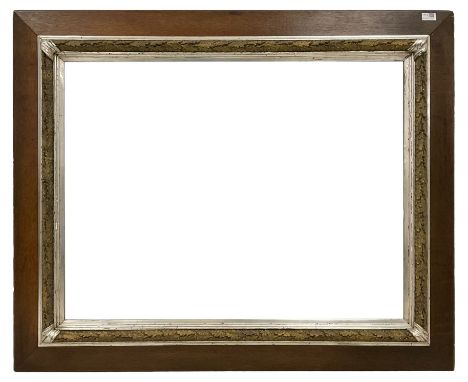 Large rectangular oak framed wall mirror, applied oak leaf and acorn moulded decoration with silvered detail, plain mirror pl