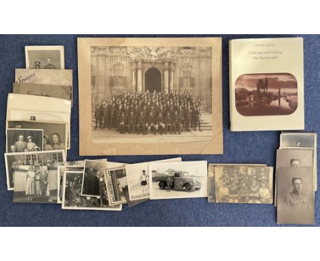 WW1 onwards A collection of 43 vintage postcards and black and white photographs from the First World War period and onwards 