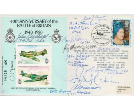 40th Anniversary Battle of Britain Signed by The Most Reverend and Right Honourable R A C Runcie. also Signed by 13 Battle of