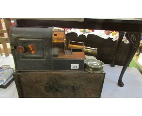 A Victorian magic lantern projector for restoration.  (Collect only).