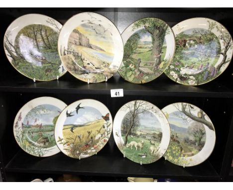 8 Royal Worcester woodland collectors plates