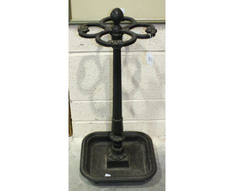 A cast iron stick stand in the Victorian style, 70cm high.