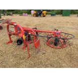 2014 Kuhn Haybob 300, twin rotor tedder/rake. Serial No: VGTH226199 N.B: Spare tines and manual in o