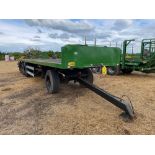 40ft bale trailer, wooden floor, air brakes, tri-axle on 385/65R22.5 wheels and tyres c/w Merrick Lo
