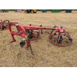 Haybob twin rotor with rear following tines, linkage mounted, PTO driven