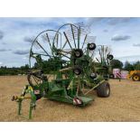2020 Krone Swadro 1400 Plus 4 rotor rake, trailed on 620/40R22.5 IMP wheels and tyres. Type: SW2E. S
